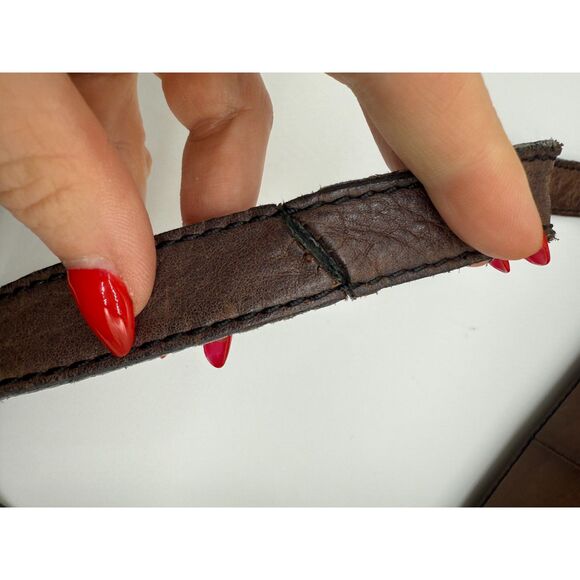 Vintage Fossil Leather Satchel Messenger Bag - Brown - Picture 13 of 14